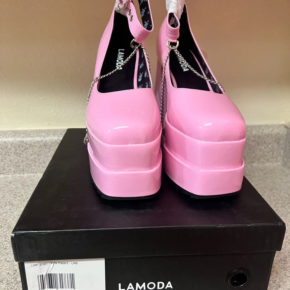 Lamoda 4.5” Pink Platform Heels - Picture 1 of 8